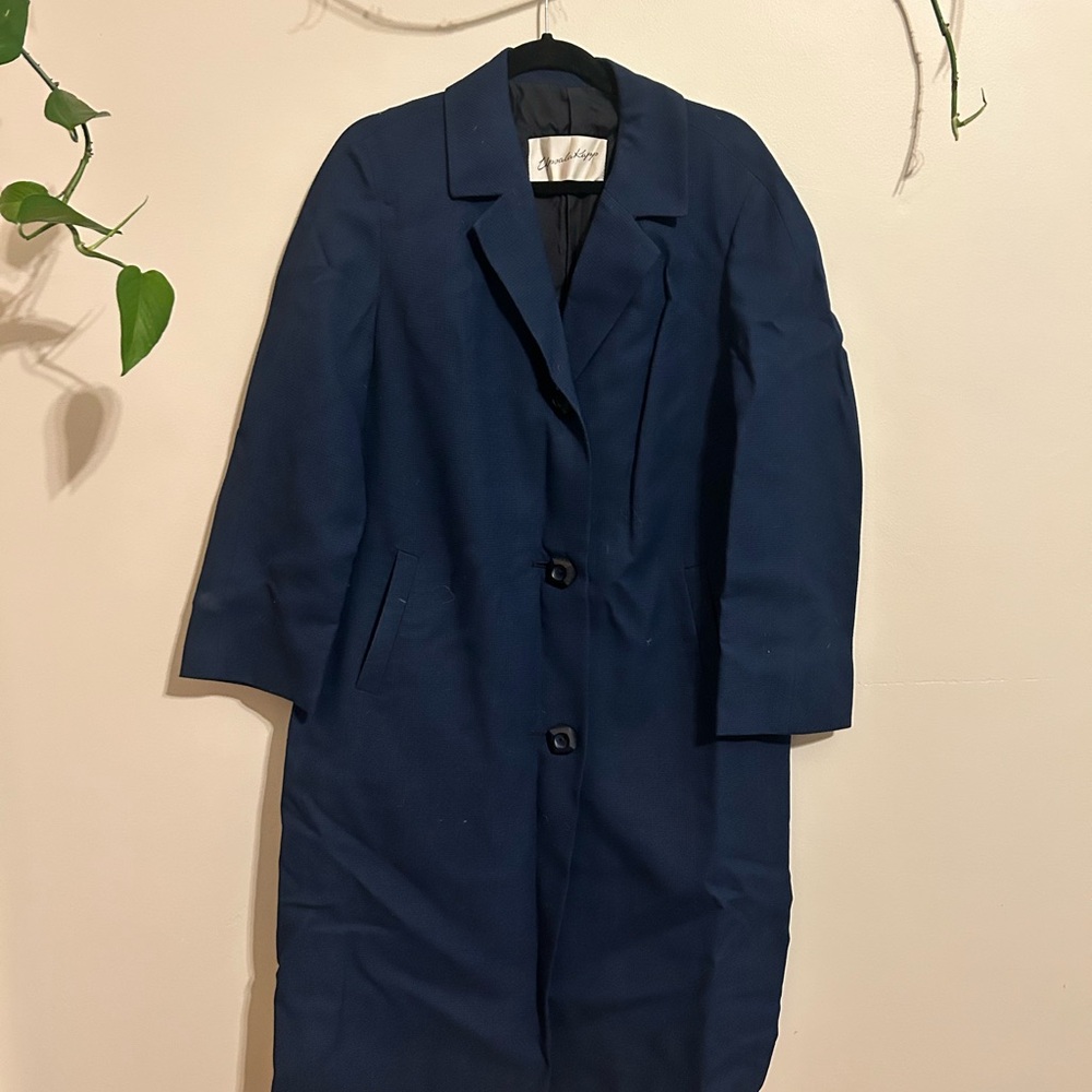 Upsala Kappa Fabric Vintage Blue Wool Coat